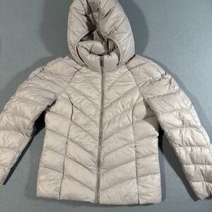 Michael Kors Women's Beige Packable‎ Down Fill Puffer Jacket Size Medium